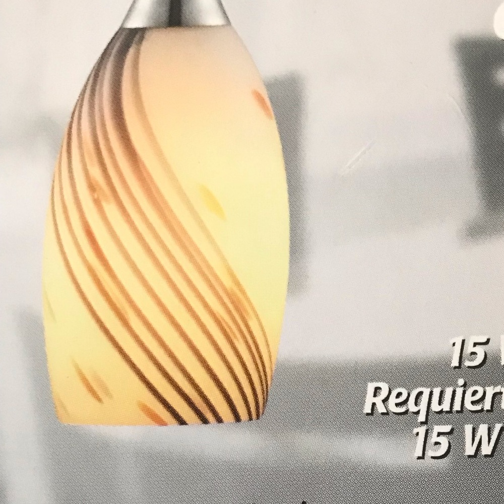 Hampton Bay Pendant Lights Amber Swirl Murano Set of 2